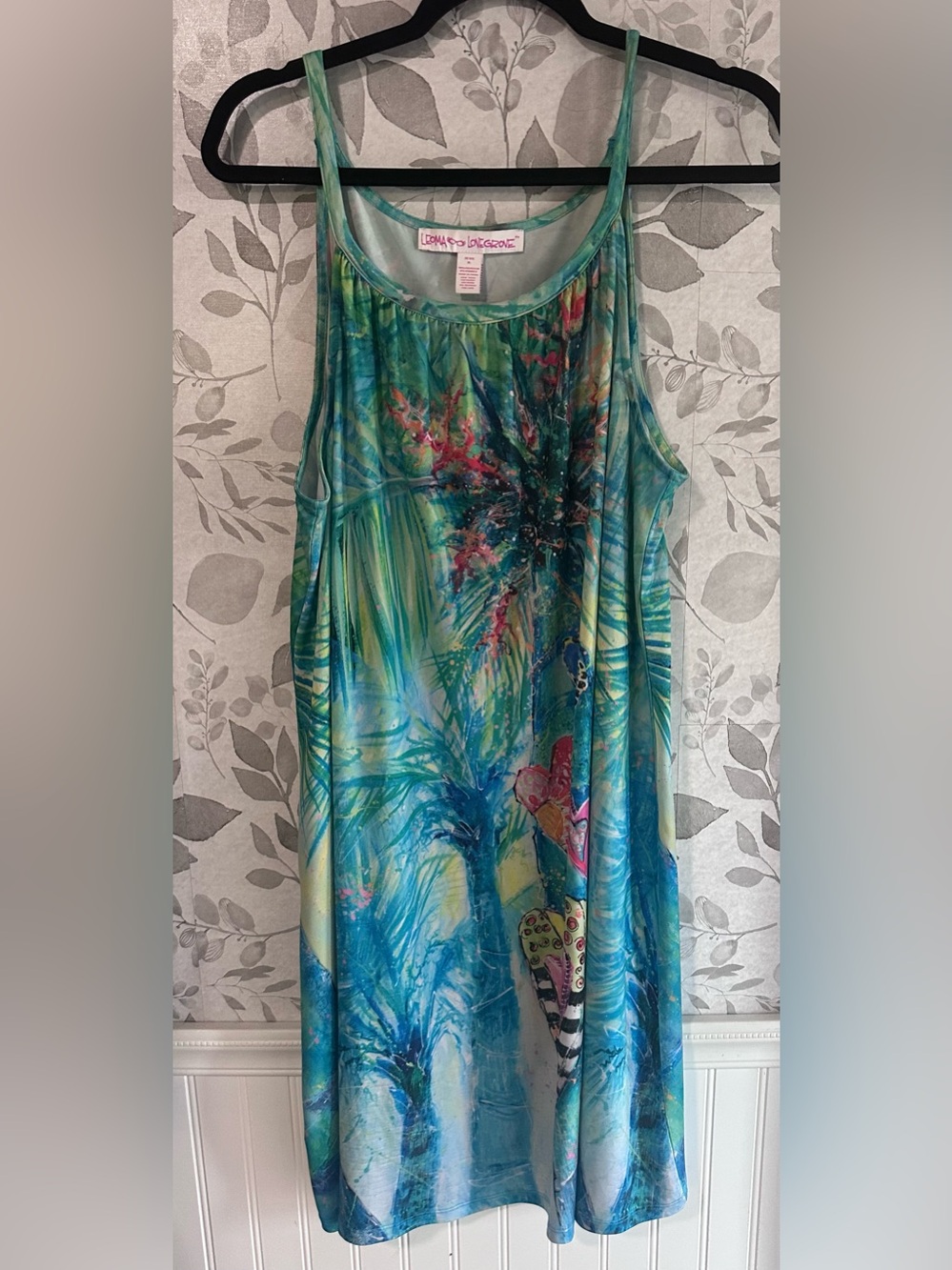 Leoma Lovegrove Petite XL Tropical Print Dress - Blue & Teal